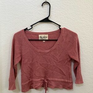 Knitz for Love and Lemons blush crop top